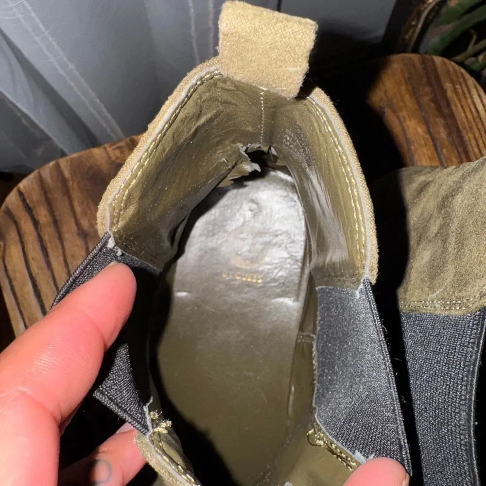 Chelsea Boots Olive Desert Boots Elastic Side Panels‎ Casual Ankle Boots size 10